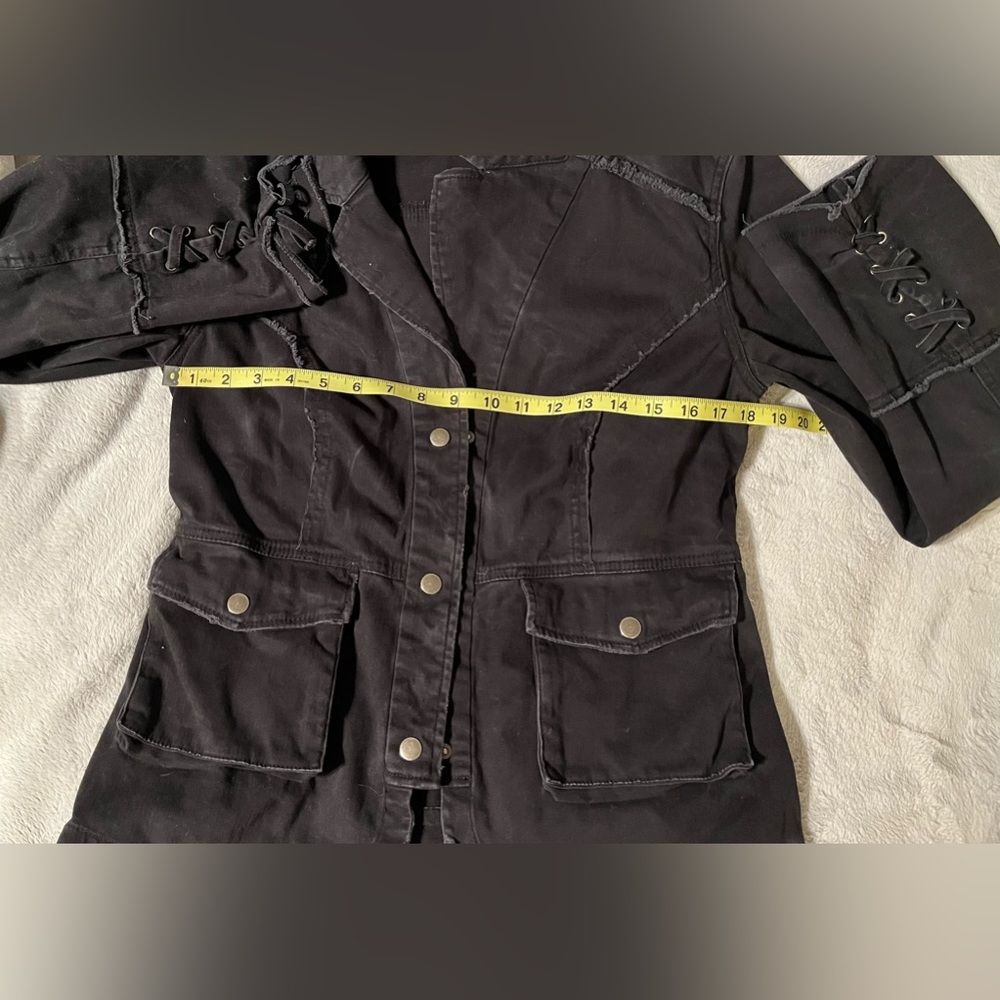 FREE PEOPLE Ruffled Black Boho Jacket sz S - Picture 6 of 8